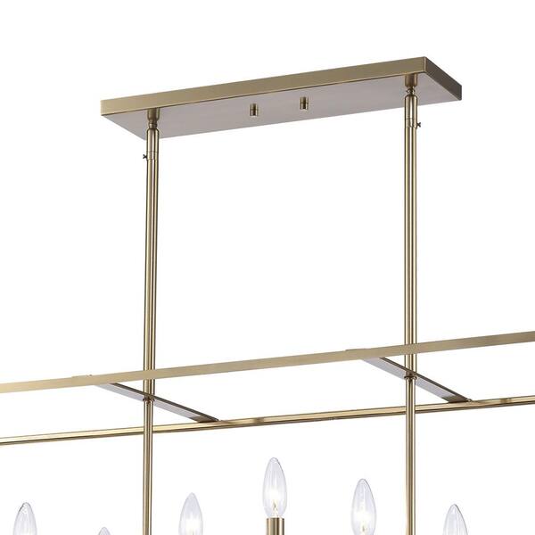 Bel Air Lighting Ruby Ridge 9-Light Gold Hanging Linear Island