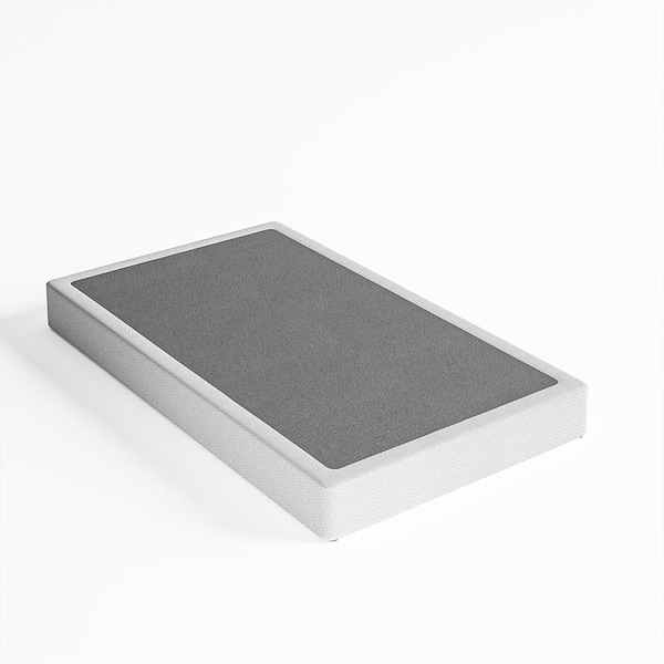 6 in. Twin Size Metal Box Spring with Fabric Cover, Stable Support Mattress Foundation, Easy Assembly, Heavy Duty