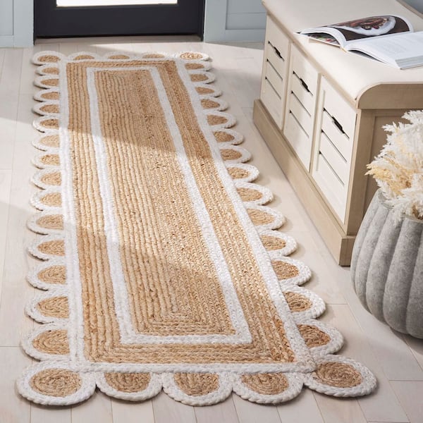 Natural Fiber 2 ft. x 8 ft. Natural/Ivory Solid Color Runner Rug