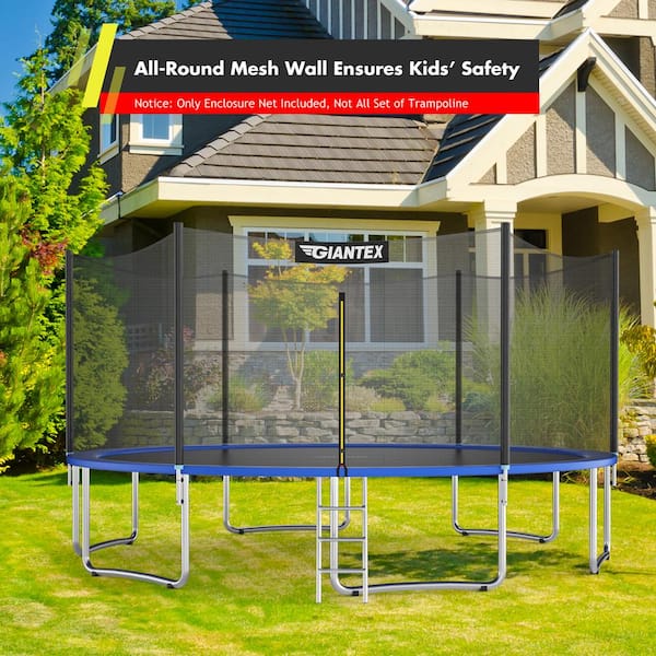 Costway 8 ft. Black Trampoline Safety Net Replacement Protection