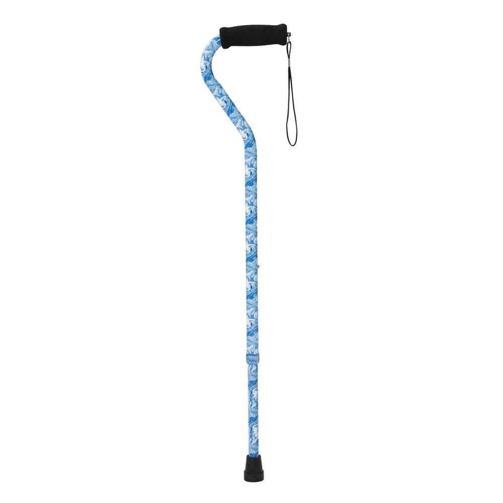 Drive Medical Foam Grip Offset Handle Walking Cane Swirl rtl10303sw