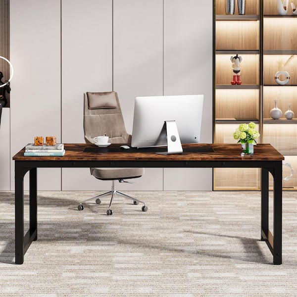 BYBLIGHT Capen 71 in. Rectangular Rustic Brown Engineered BYBLIGHT Capen 71 in. Rectangular Rustic Brown Engineered