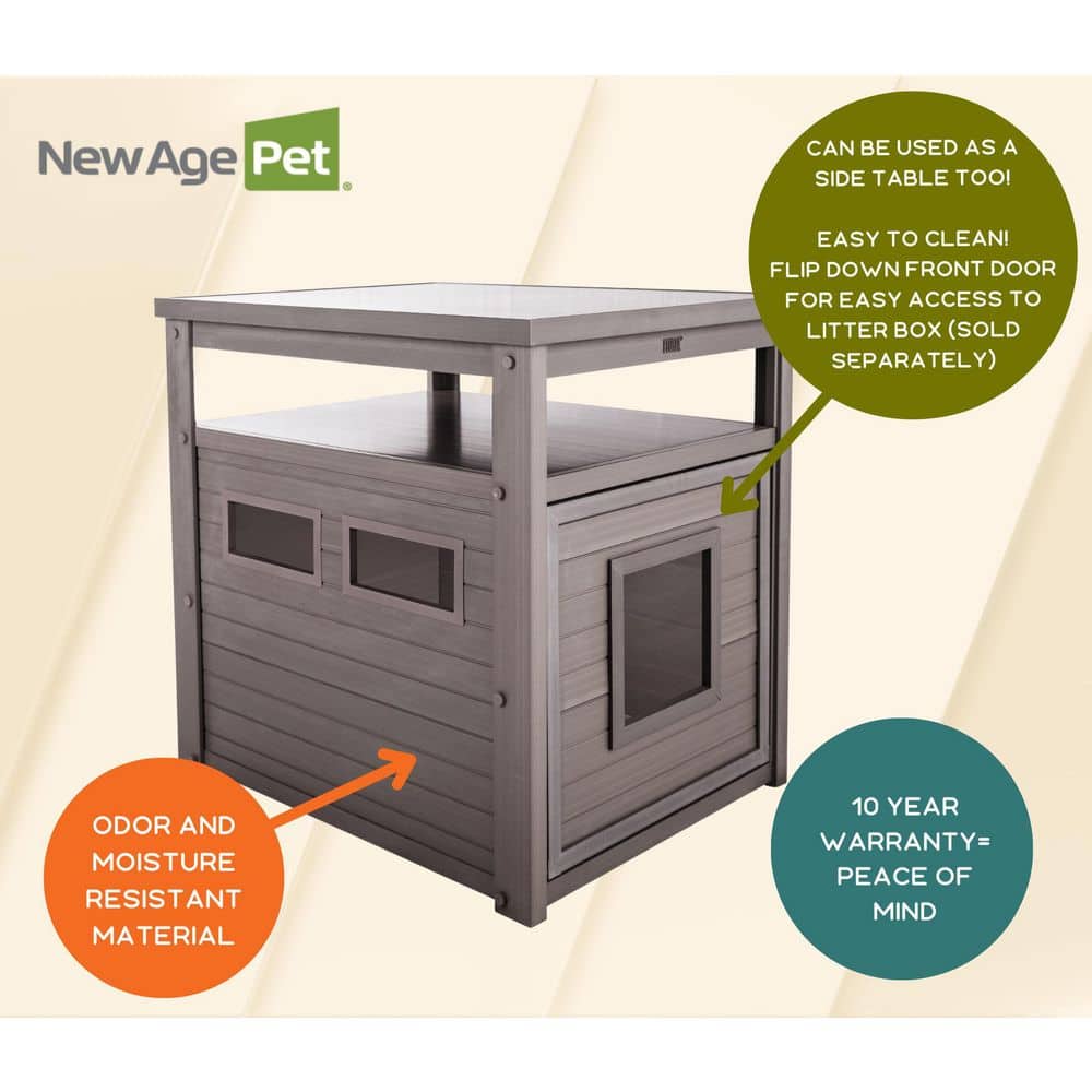 Gray Jumbo ECOFLEX Cat Litter Box Cover End Table