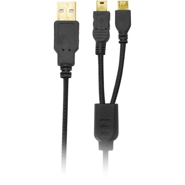 iSound 4 ft. 2-in-1 Gold-Plated Micro and Mini USB Cable