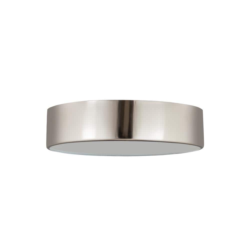 Harley 20" Brushed Nickel Steel Drum Flush Mount Ceiling Light