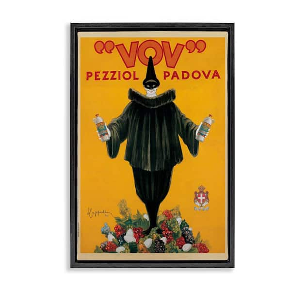 Stupell Industries Vintage Drink Poster by Vintage Poster Black Floater Frame Food Graphic Art Print 31 in. x 21 in.