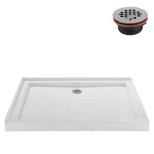 NT-132-48WH-RH 48 in. L x 36 in. W Corner Acrylic Shower Pan Base, Glossy White with Right Hand Drain,ABS Drain Included