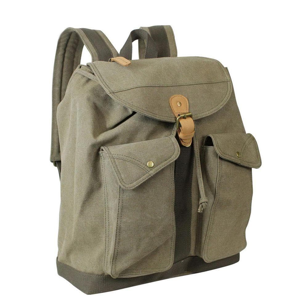 16 in. H Green Classic Style Sport Canvas Backpack