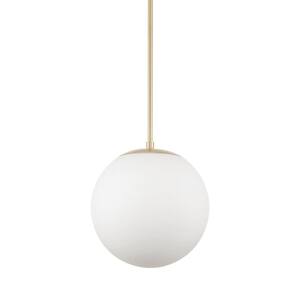 Ceres 60-Watt 1-Light Cool Brass Modern Pendant Light with Frosted Shade, No Bulb Included