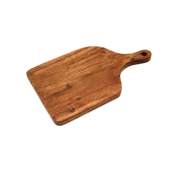 Acacia Wood Chopping Board with Handle, Wooden Cutting Board , Handcrafted Wood Paddle Board, 9.5x0.75x16 Inches
