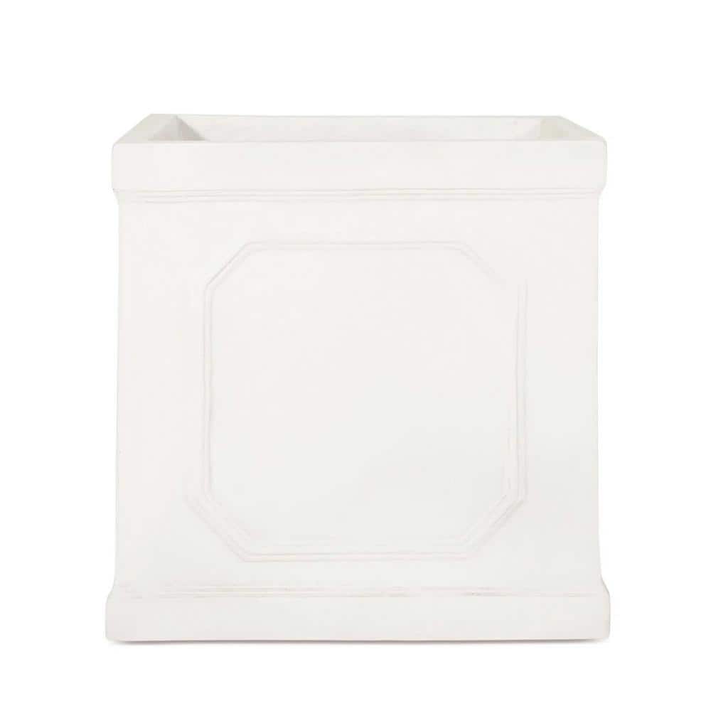 Antique White Outdoor Magnesium Oxide Planter-13.75 in. x 13.75 in. x 14 in