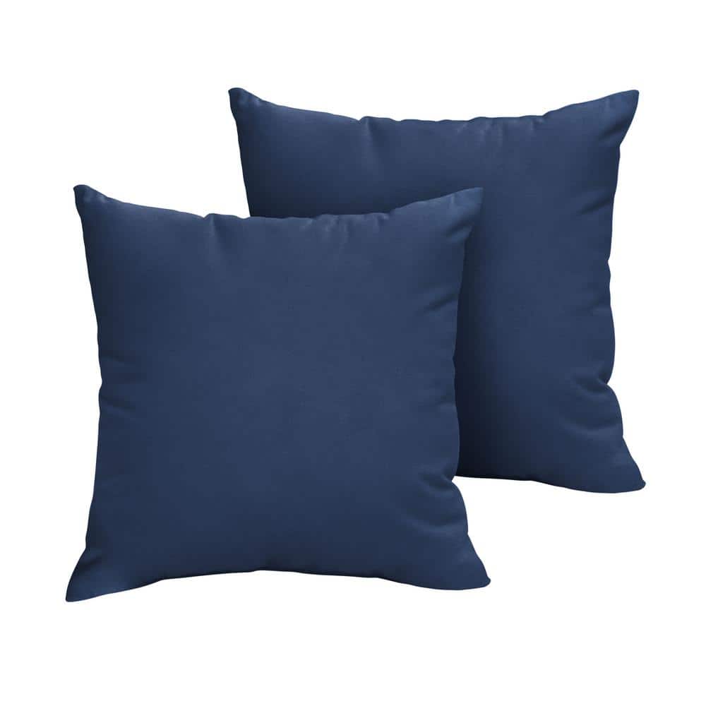 Sunbrella Canvas Navy Outdoor Knife Edge Throw Pillows (2-Pack)