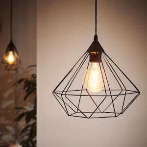 Tarbes 12.50 in. W x 72 in. H 1-Light Matte Black Pendant Light with Metal Shade