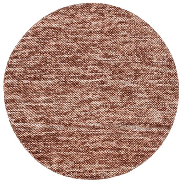 Natura 6 ft. x 6 ft. Rust/Brown Textured Solid Round Area Rug