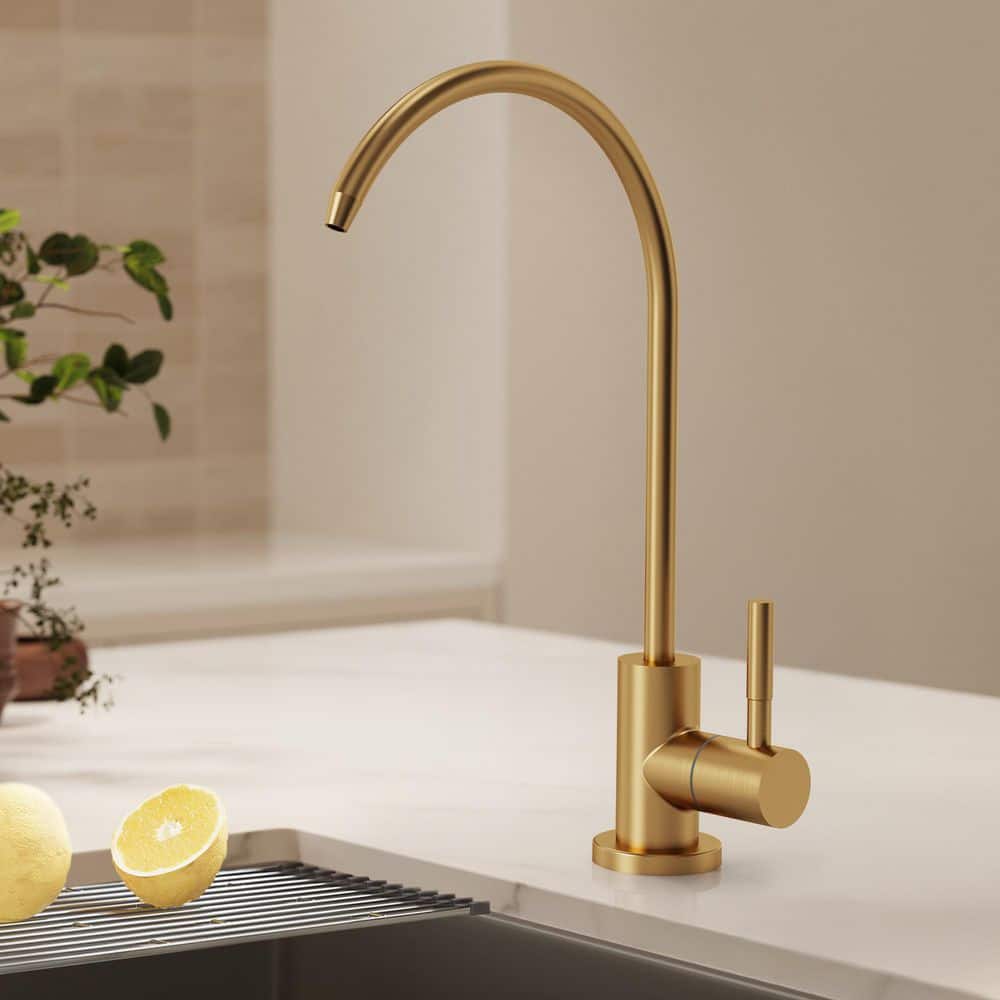 ティルツ E.シュミット 8 インナーゴールド24K金メッキ EVERSTEIN Single-Handle Deck Mount Standard Kitchen Faucet in