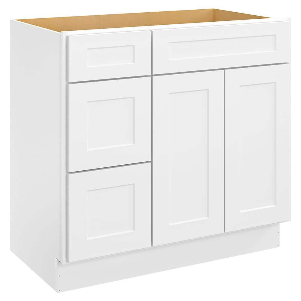 HOMEIBRO 36 In W X 21 In D X 34 5 In H In Shaker White Plywood Ready   Shaker White Homeibro Ready To Assemble Kitchen Cabinets Hd Sw V3621dl A 64 1000 