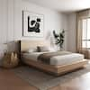 Nexera Marconi Beige Wood Frame Queen Size Platform Bed with Storage ...