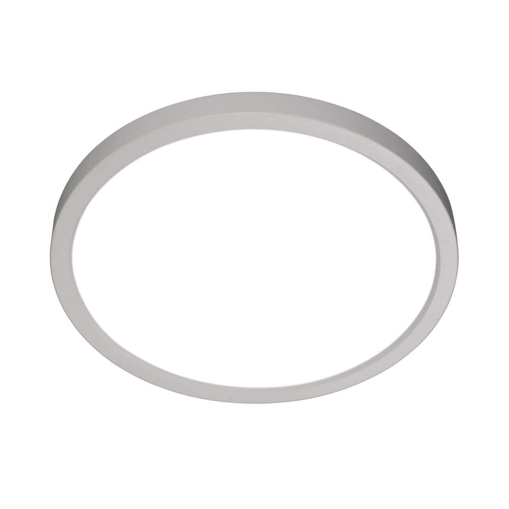 Matte White Round Aluminum LED Flush Mount Light