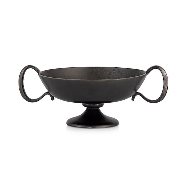 Maelisette Black Round Cast Aluminum 14 in. Decorative Bowl