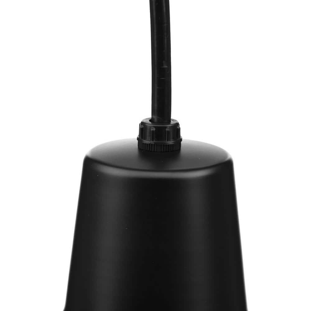Matte Black Glass Indoor/Outdoor Pendant Light, 16" Wide