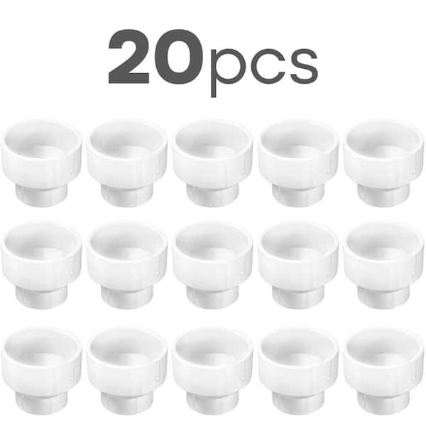 3 in. x 2 in. White Rigid PVC DWV Increaser-Reducer Coupling, 0.33 ft. Long, Hub x Hub, Schedule 40 (20-Pack)