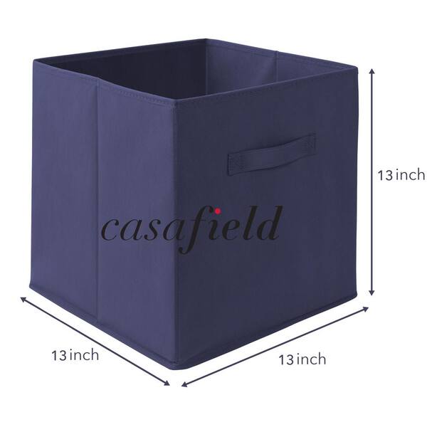 Casafield Navy Blue 13 in. x 13 in. Fabric Collapsible Cubes