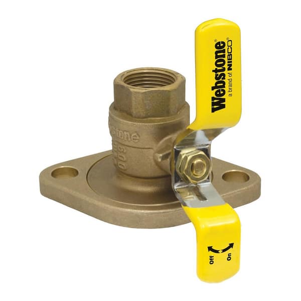 NIBCO 1 in. FIP x Rotating Flange Forged Brass Full Port Isolator Uni-Flange Ball Valve with Ajustable Packing, Nuts and Bolts