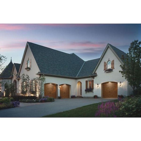 Gallery Steel Short Panel 8 ft x 7 ft Insulated 18.4 R-Value Wood Look Medium Garage Door without Windows