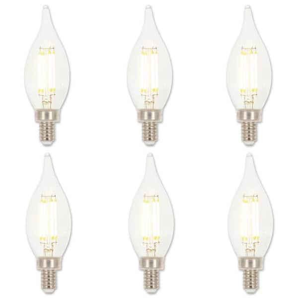 60-Watt Equivalent CA11 Dimmable Clear E12 Edison Filament LED Light Bulb 2700K (6-Pack)