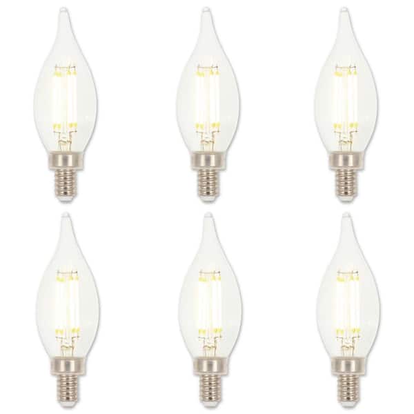 Westinghouse 60-Watt Equivalent CA11 Dimmable Clear E12 Edison Filament LED Light Bulb 2700K (6-Pack)