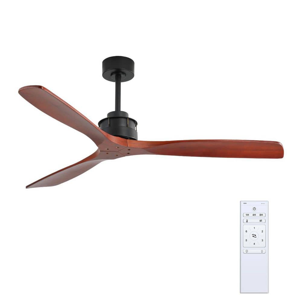 60 in. Solid Wood Blades DC Motor Elegant Corridor Decorative Ceiling Fan in Walnut Red price history on PriceWatchPro