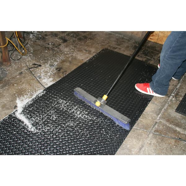 Black 36 in. x 36 in. Rubber Anti-Fatigue Comfort Mat