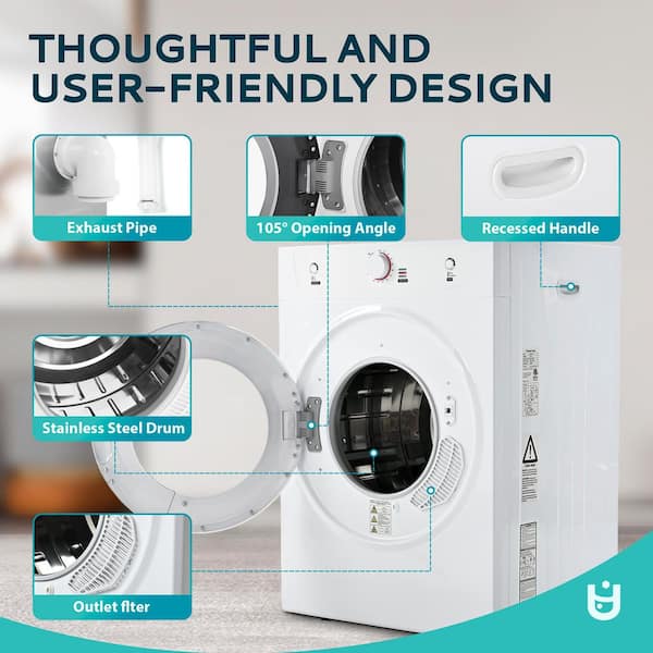 SIMZLIFE 3.5 cu. ft. vented Front Load Stackable Electric Compact