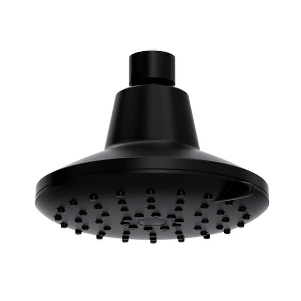 3-Spray Patterns with 1.8 GPM 4.5 in. Wall Mount Fixed Shower Head in Matte Black