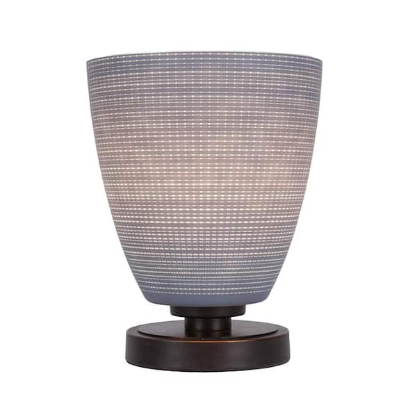 Unbranded Quincy 10 in. Dark Granite Accent Lamp with 8 in. Gray Matrix Glass Shade, No Bulb Included