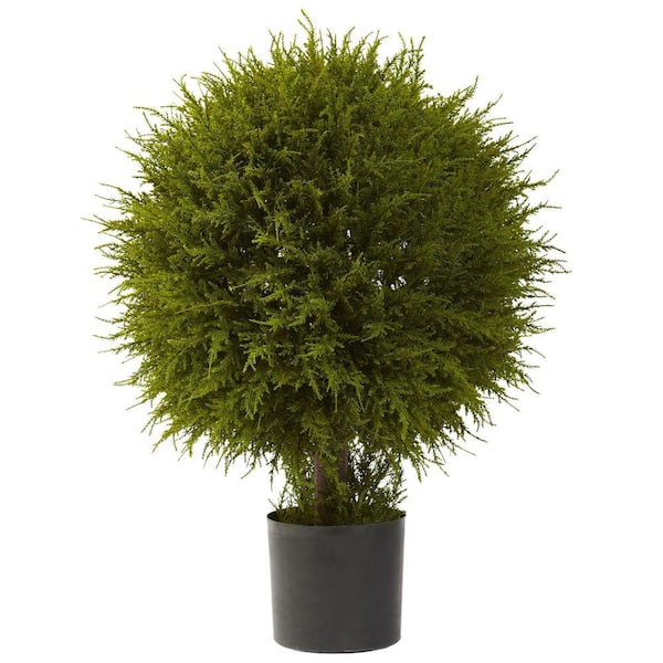 Nearly Natural 32 in. Artificial Cedar Ball Topiary