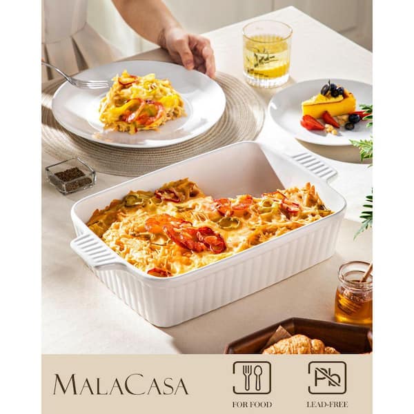 JFVKAF Bake-bake 4.4 QT Rectangular Deep Ceramic Casserole Baking