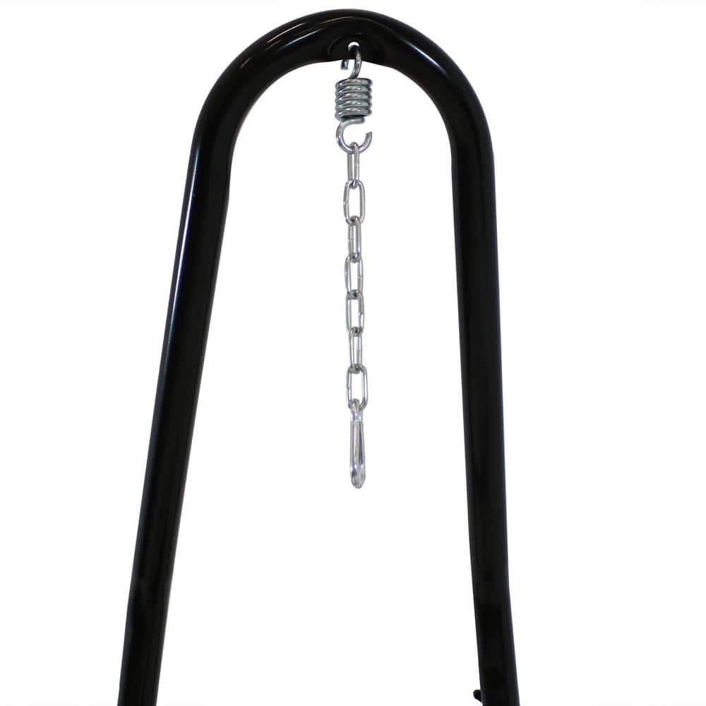 Adjustable Black Powder-Coated Steel Hammock Chair Stand