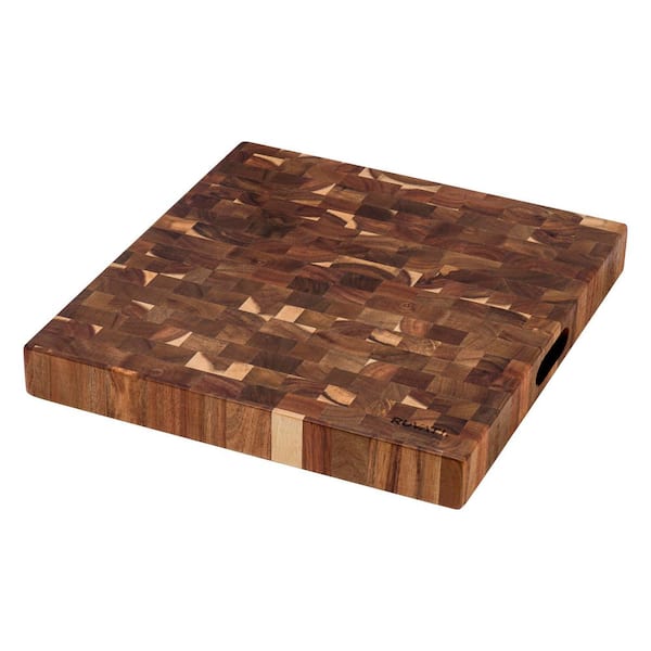 Ledgefit 17 in. x 16 in. x 2 in. Rectangular Thick End-Grain Acacia Butcher Block Solid Wood Large Cutting Board