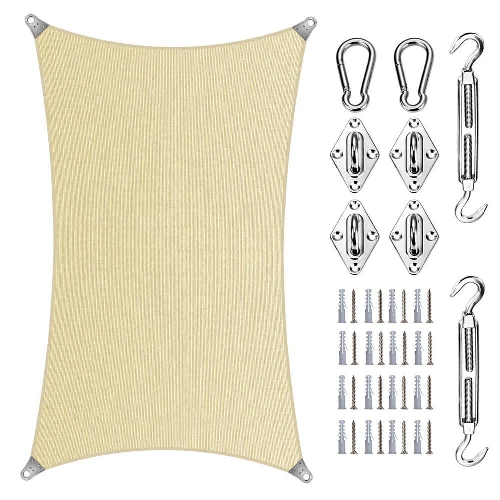 Super Ring 22 ft. x 22 ft. Sun Shade Sail with Hardware Kit-Beige price history on PriceWatchPro
