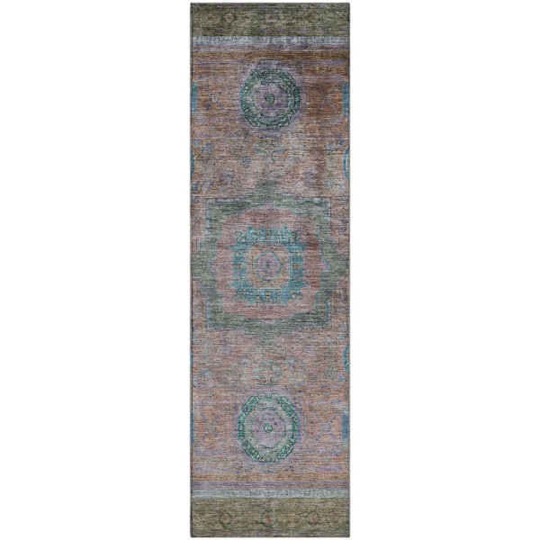 Addison Rugs Mayfield Premium Machine Washable Abstract AMF2159 Copper ...