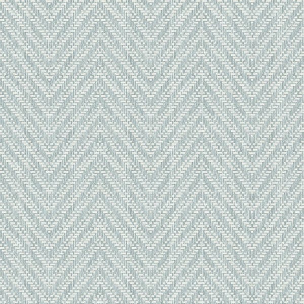 A-Street Prints Glynn Chevron Blue Paper Non-Pasted Textured Wallpaper