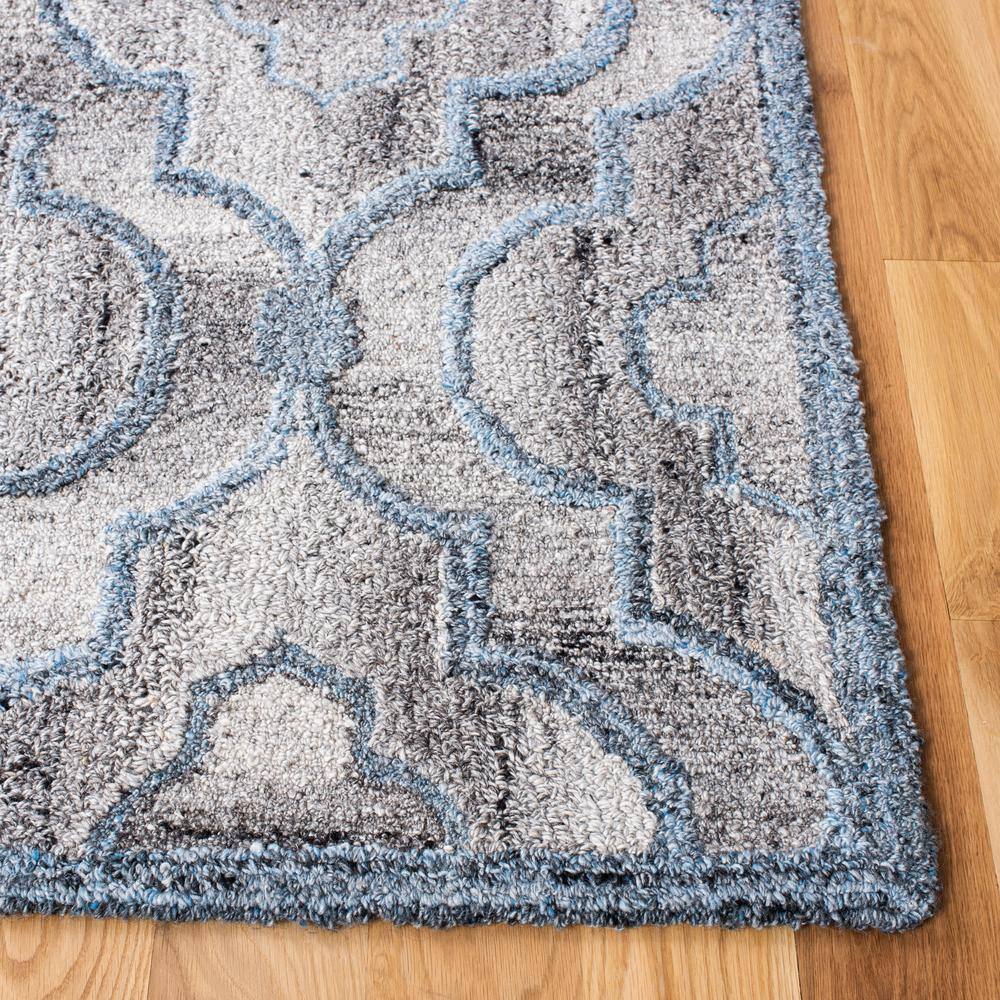 Hand-Tufted Abstract Blue Wool & Viscose 9' x 12' Area Rug
