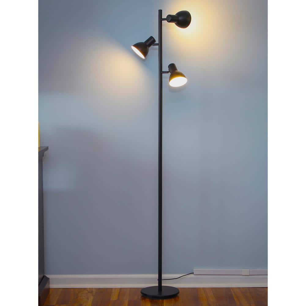 Ethan Classic Black Adjustable Multi-head LED Floor Lamp