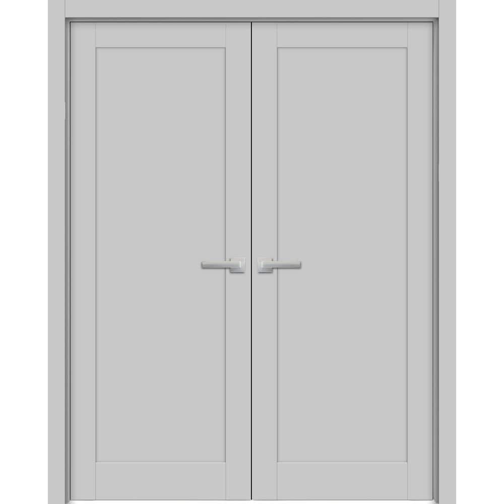 72 in. x 96 in. Matte Grey Finished Universal/Reversible Solid MDF Assembly Required Interior Door Kit price history on PriceWatchPro