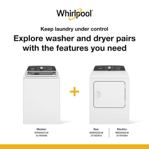 Whirlpool 7 cu. ft. White Electric Top Load Moisture Sensing Dryer