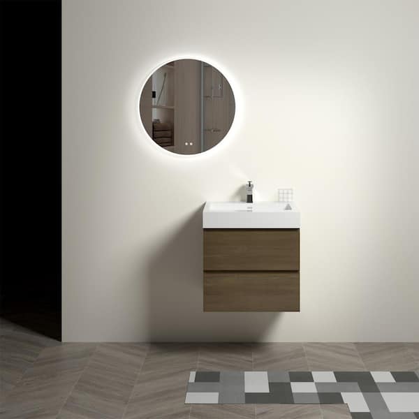 40cm wall mounted bathroom cabinet with ceramic basin