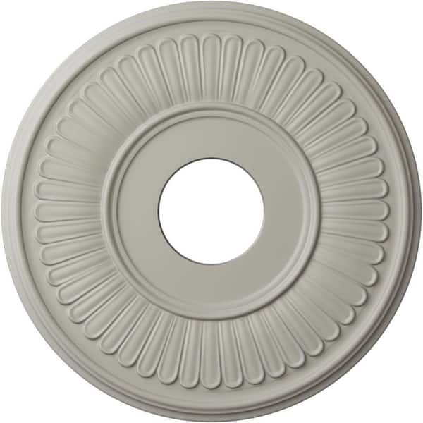 Ekena Millwork 3/4 in. x 15-3/4 in. x 15-3/4 in. Polyurethane Berkshire Ceiling Medallion, Pot of Cream