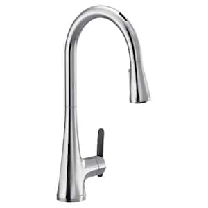 Sinema Chrome 17.75 in. H Pull Down Sprayer Kitchen Faucet with 360° Spout Swivel