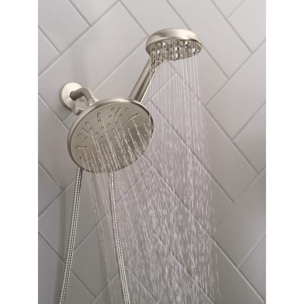 HydroRoller Nickel Dual Handheld and Rain Shower Head